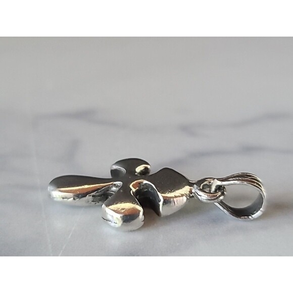 925 Sterling Silver Puffy Cross Pendant Vintage - Picture 5 of 10